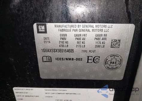 2014 Cadillac Cts Luxury z USA, uszkodzony, nr VIN 1G6AX5SX5E0164605